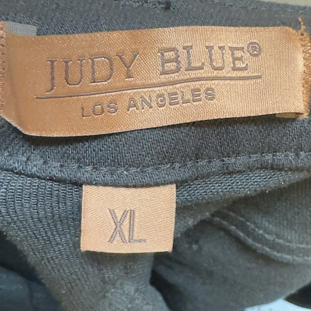 Judy Blue Black Flare Overalls XL High Rise Stretch Button Front NWT